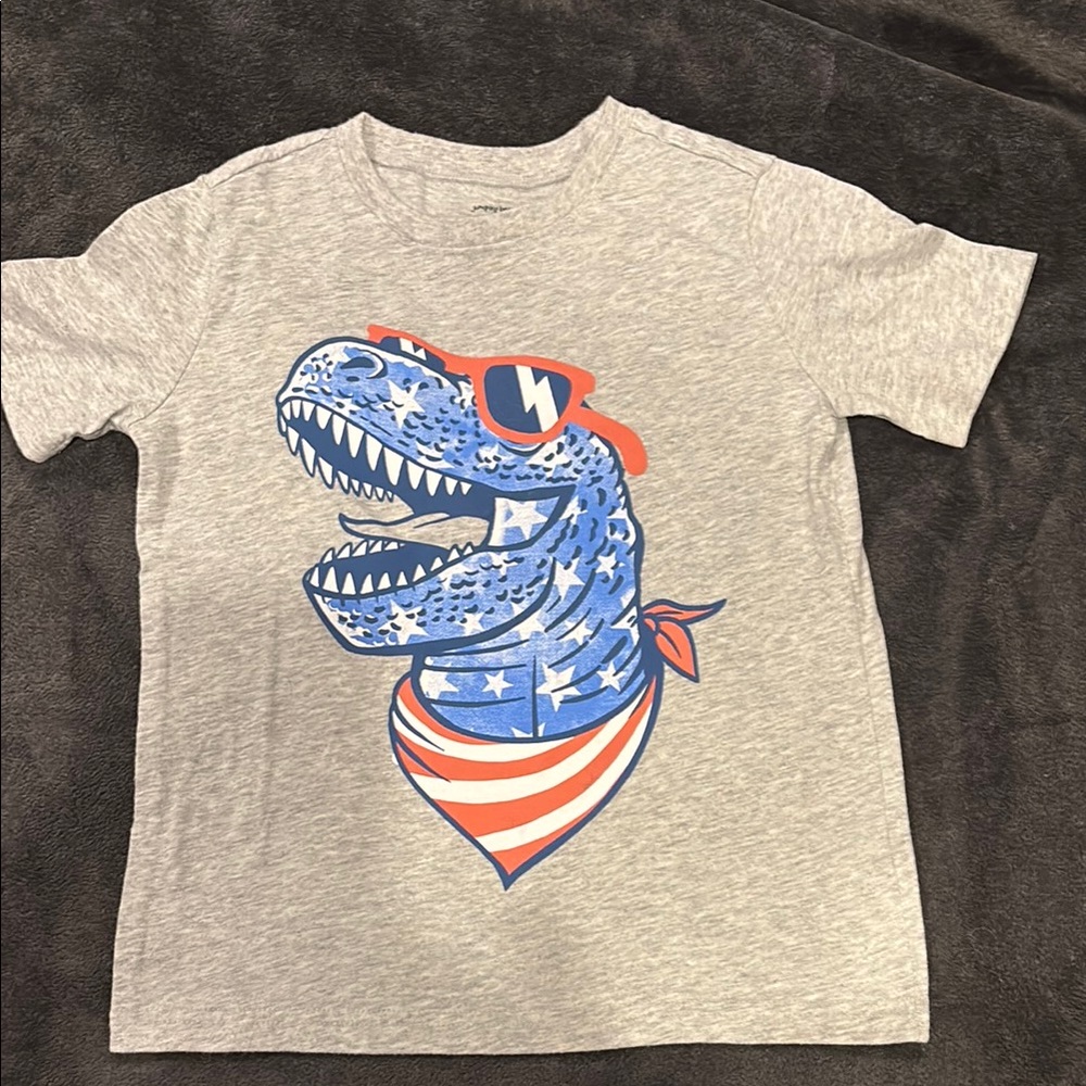 Gray Dinosaur Graphic Kids T-Shirt